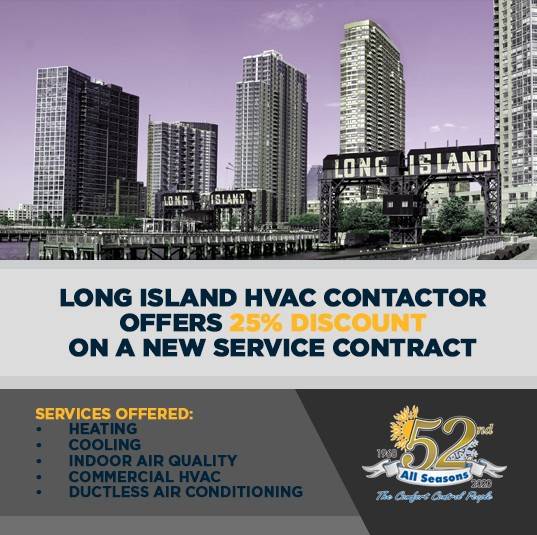 Long Island HVAC Contractor Offers 25% Discount on a New Service Contract